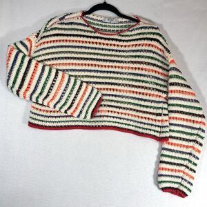 Grey Bandit Chunky Knit Sweater Boxy Cropped Cable Knit Oversize